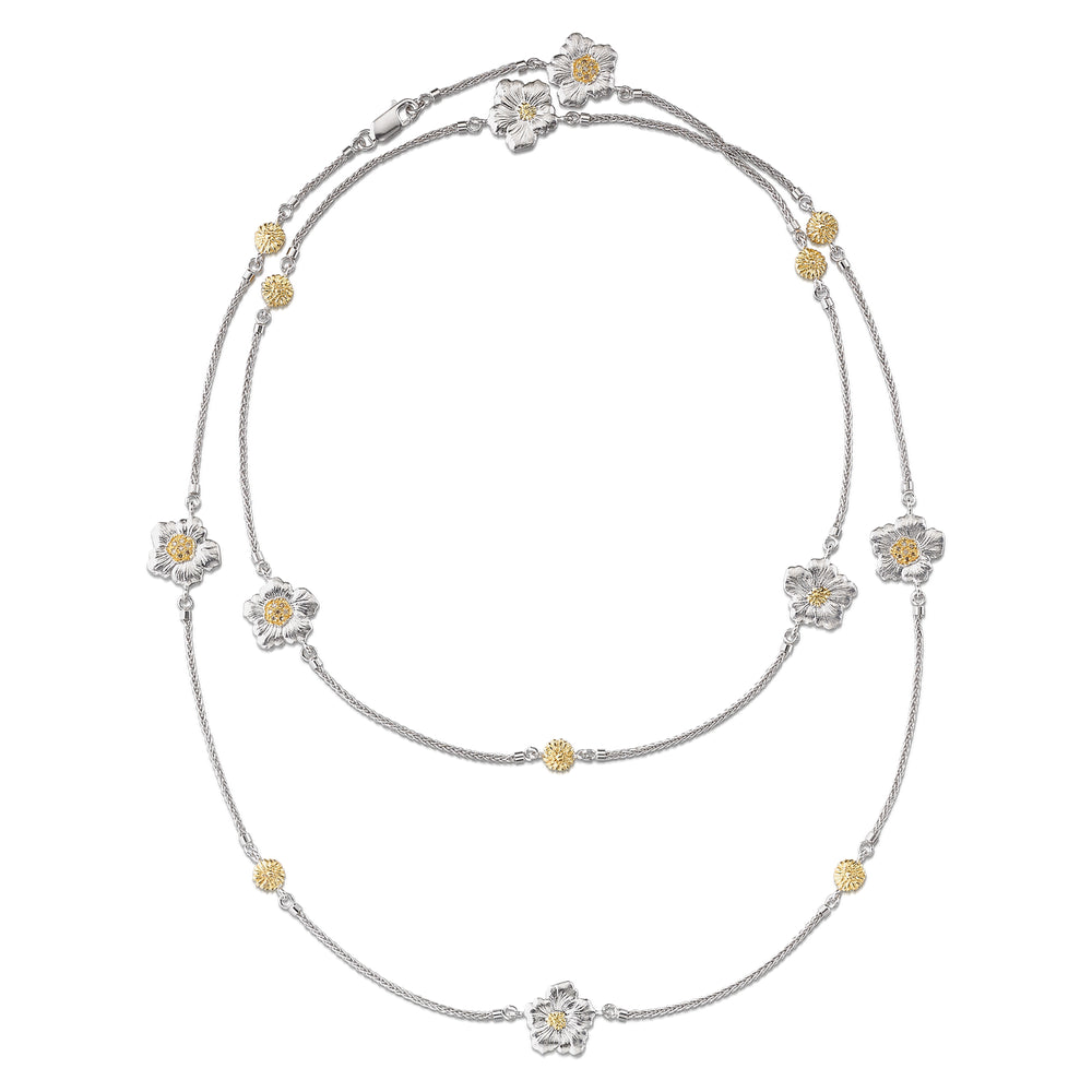 COLLANA BLOSSOMS DIAMONDS GARDENIA IN ARGENTO