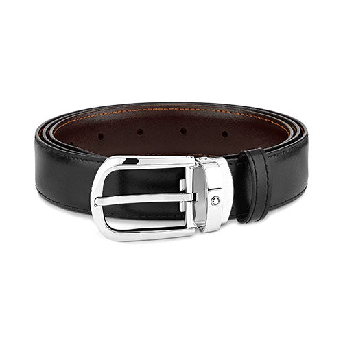 Cintura Reversibile Horseshoe 30 mm in Pelle