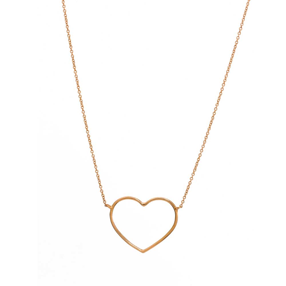 Collana con cuore medio a filo sottile