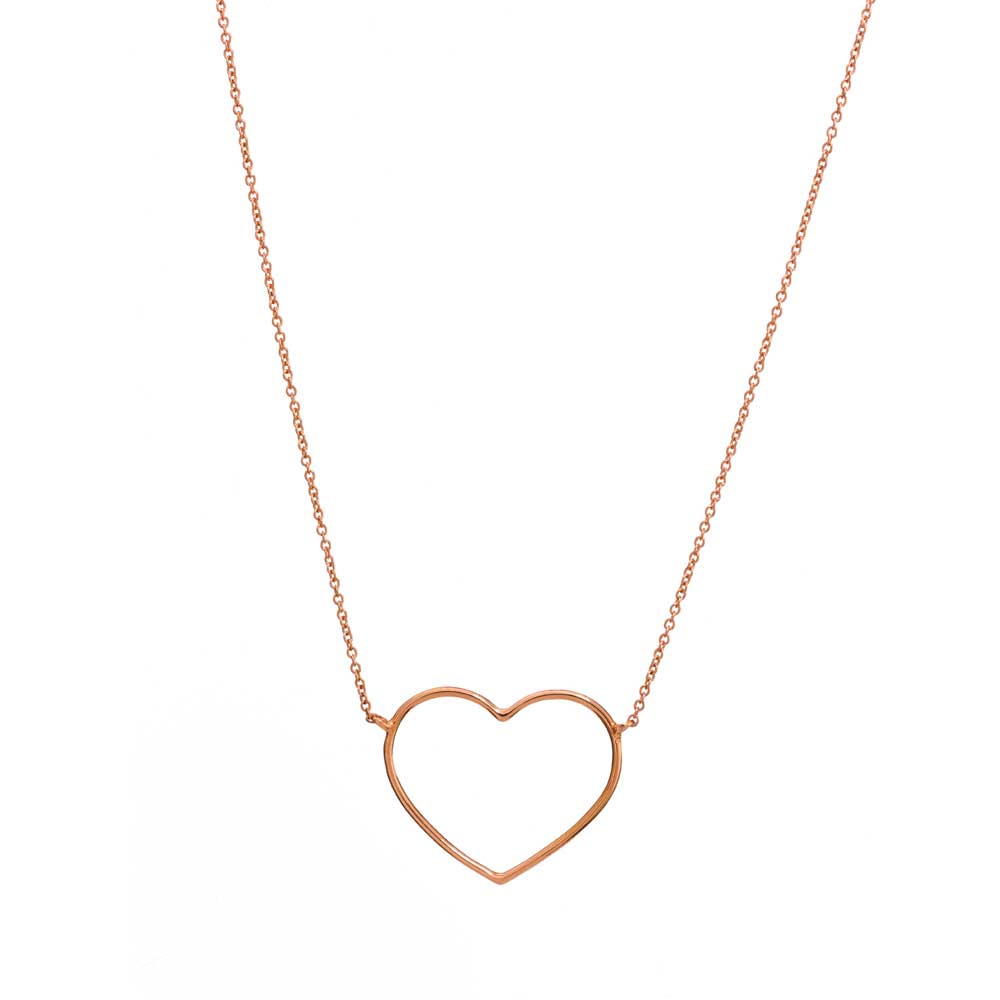 Collana con cuore medio a filo sottile