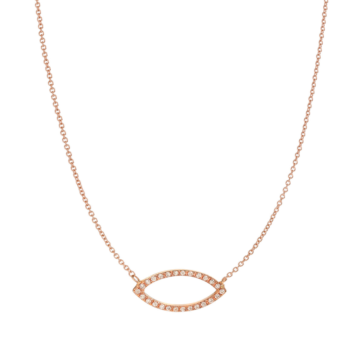 Collana con navette a filo e diamanti