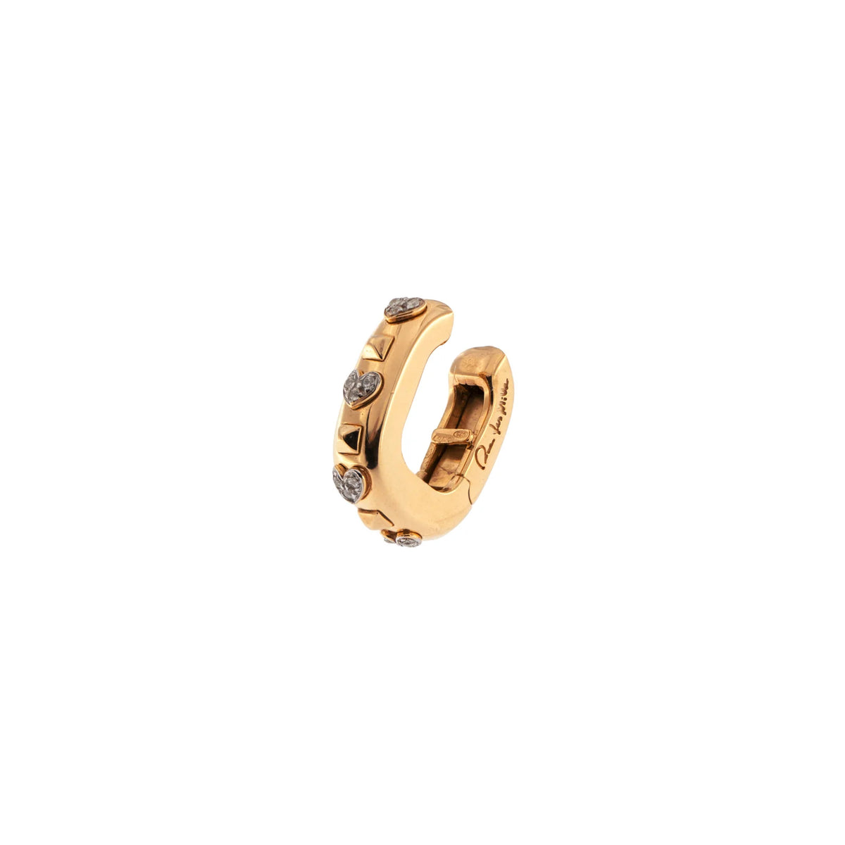 EARCUFF CUORI E BORCHIETTE ZIRCONI BIANCHI