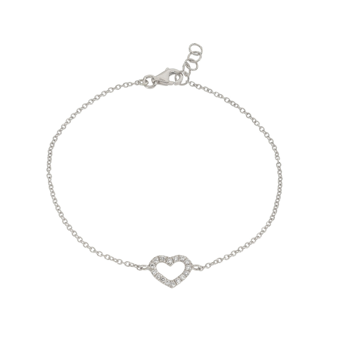 Bracciale catena con cuore e diamanti