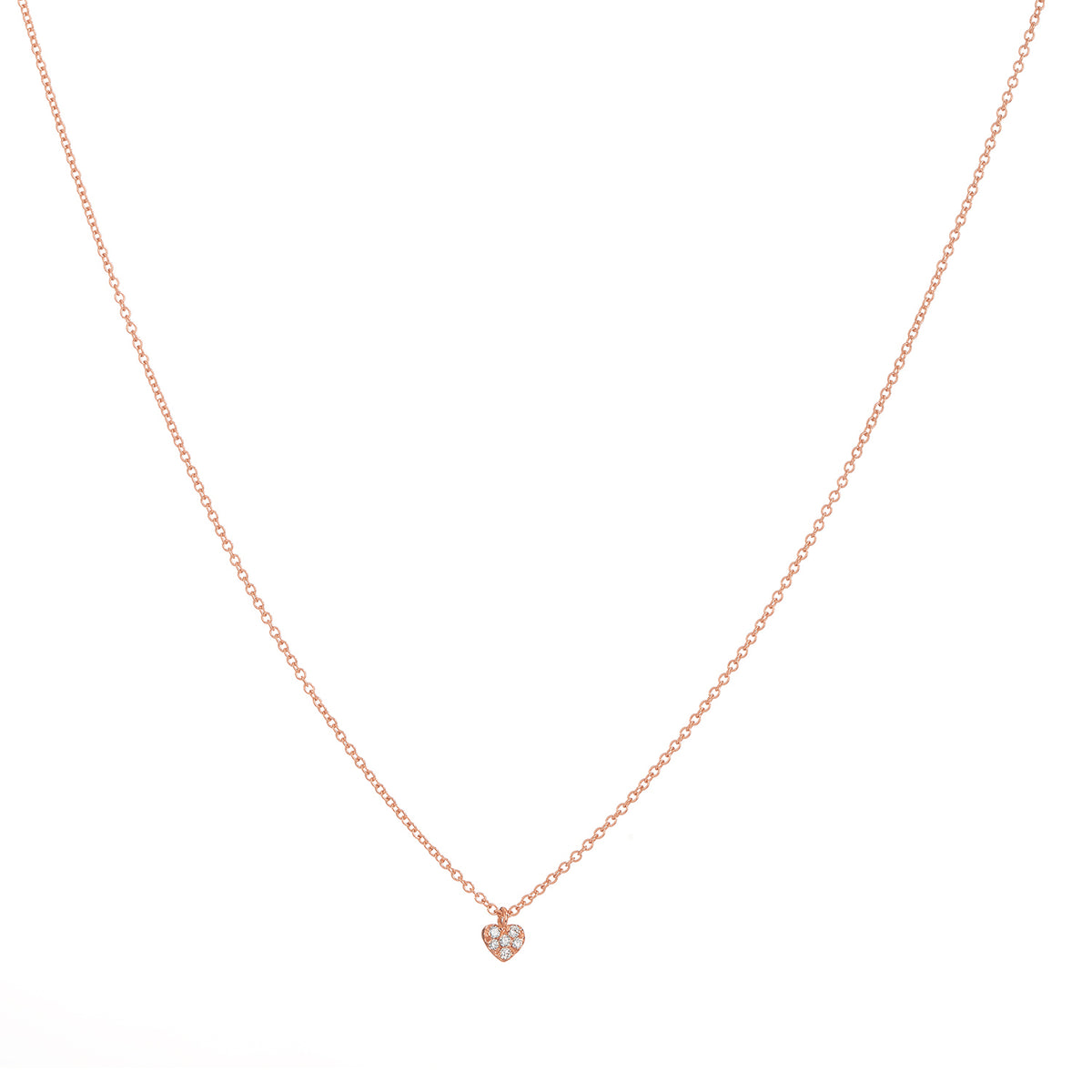 Collana con cuore pavé e diamanti