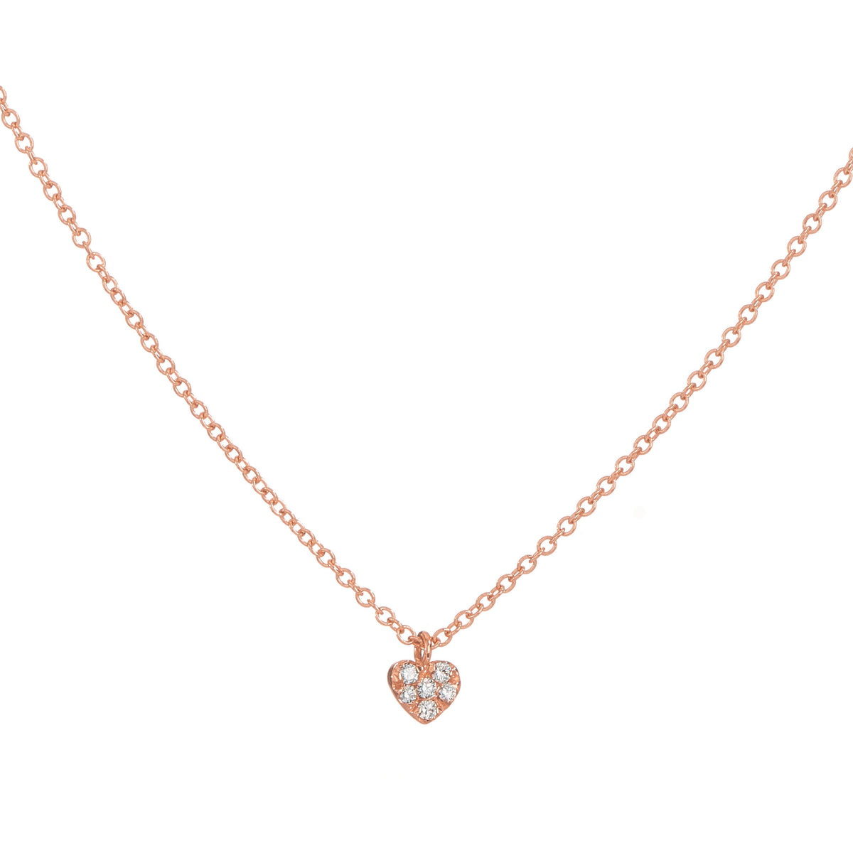 Collana con cuore pavé e diamanti