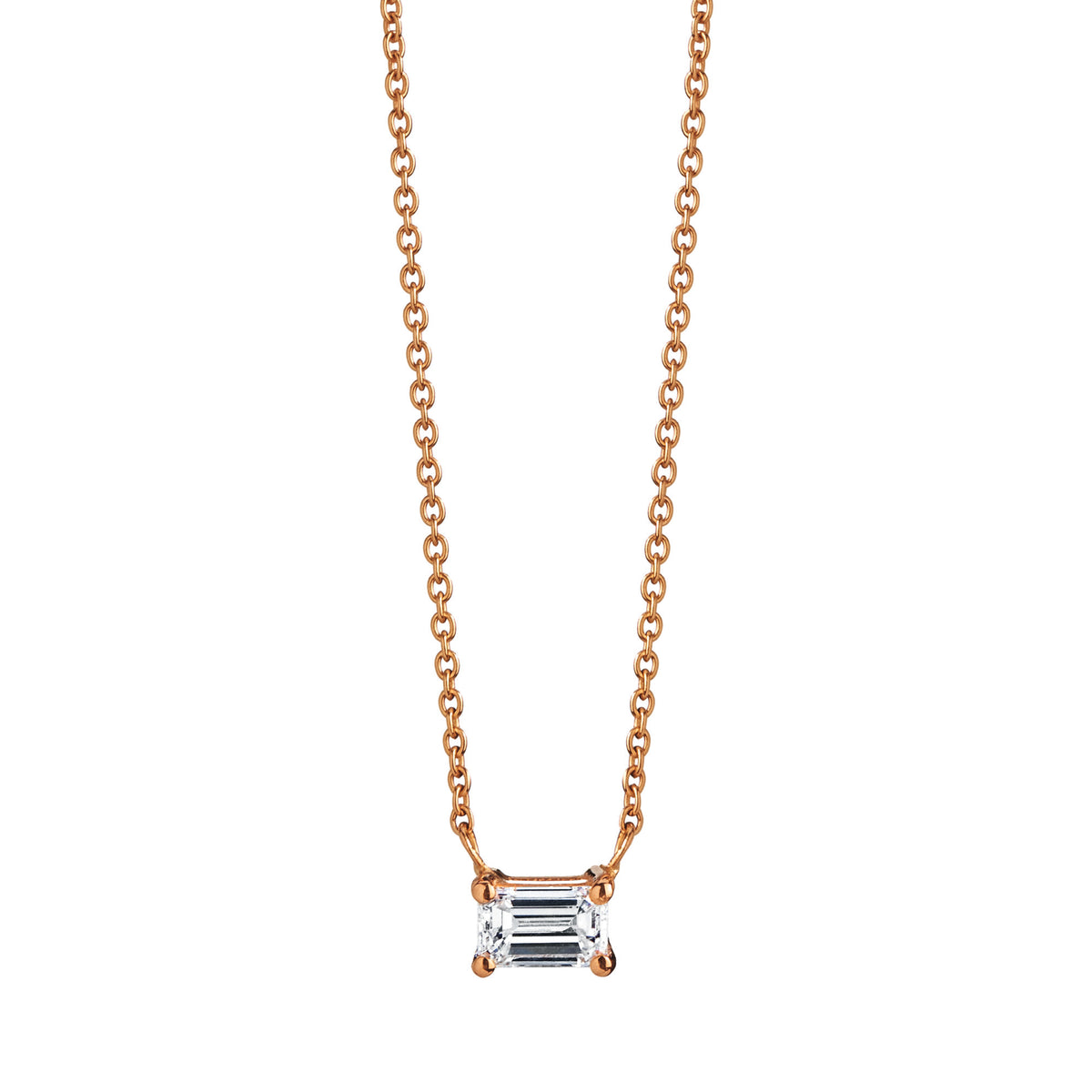 Collana con diamante taglio smeraldo