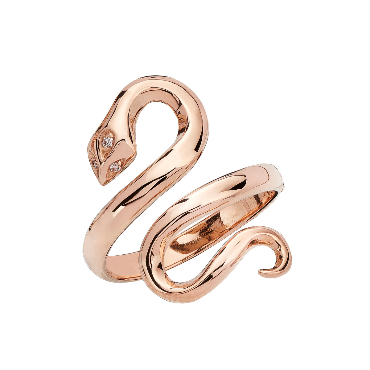 Anello serpente con testa di diamanti