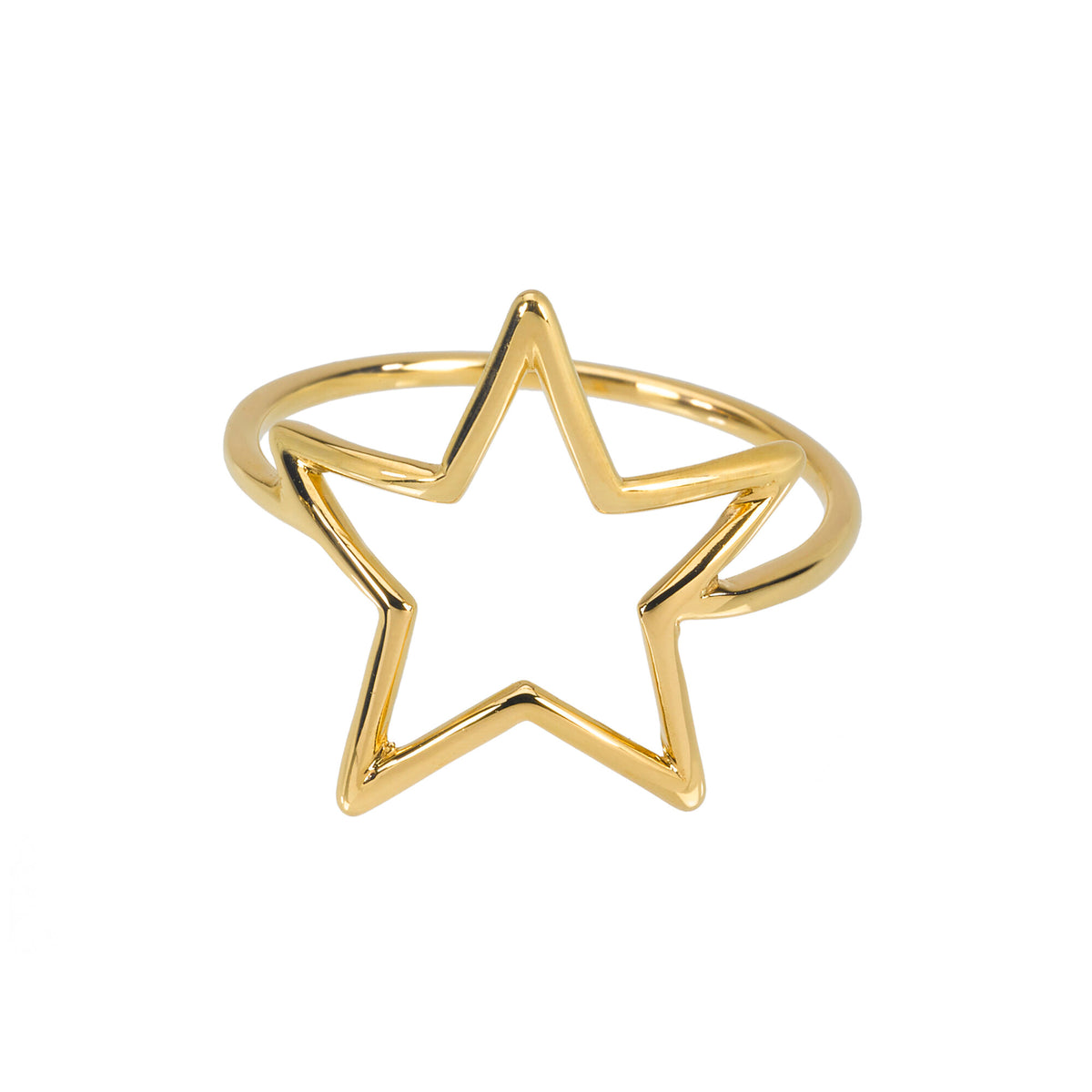 Anello con stella a filo piatto