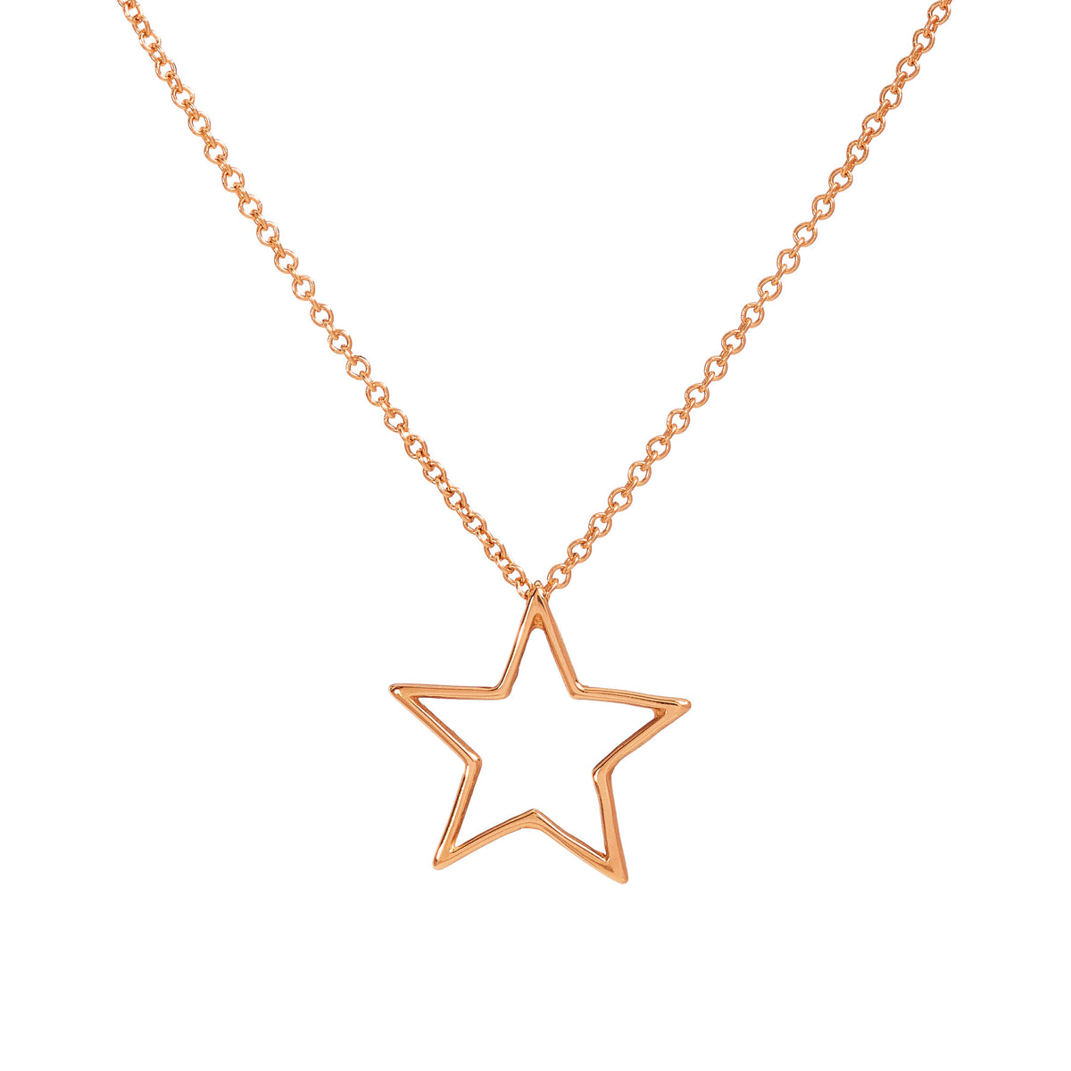 Collana con stella a filo piatto