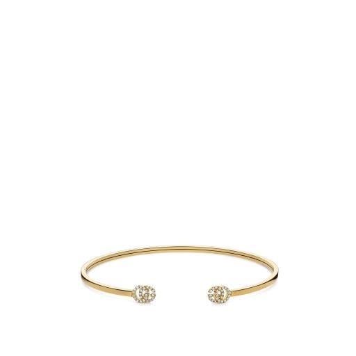 Bracciale rigido con GG Running e diamanti Default Title