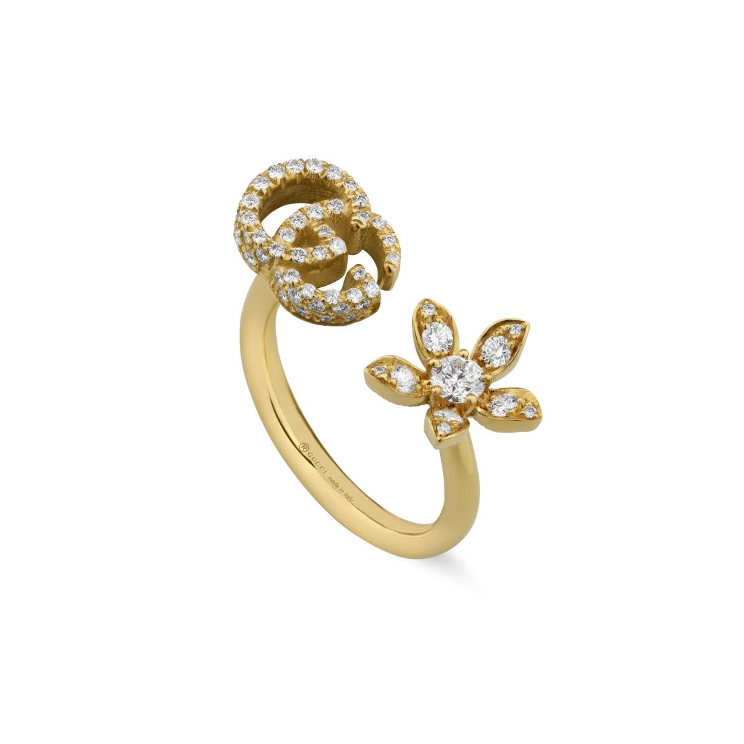 Anello Gucci Flora 18 carati con diamanti Default Title