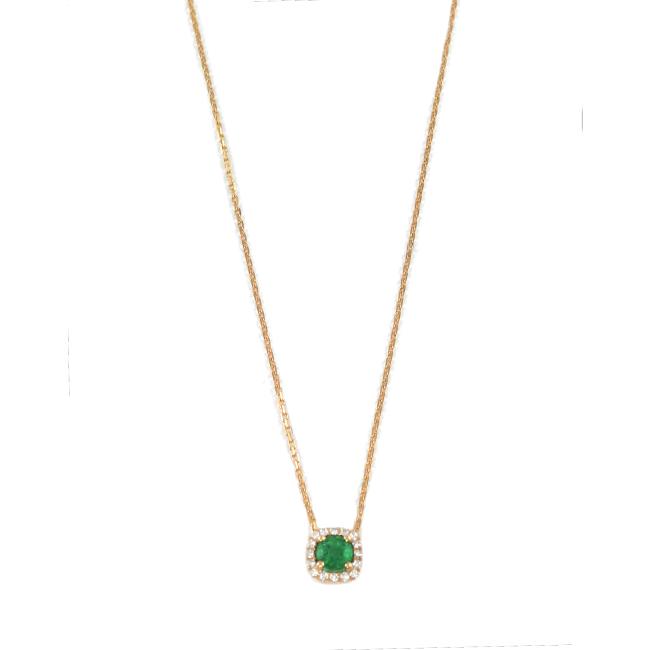 GIROCOLLO CRIVELLI IN ORO GIALLO CON DIAMANTI E SMERALDO