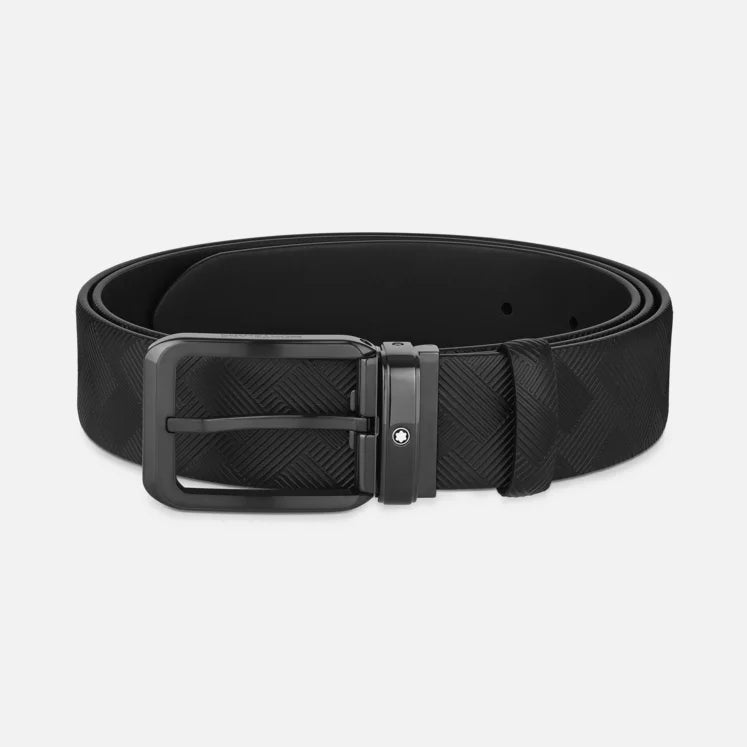 CINTURA REVERSIBILE IN PELLE NERA 35 MM