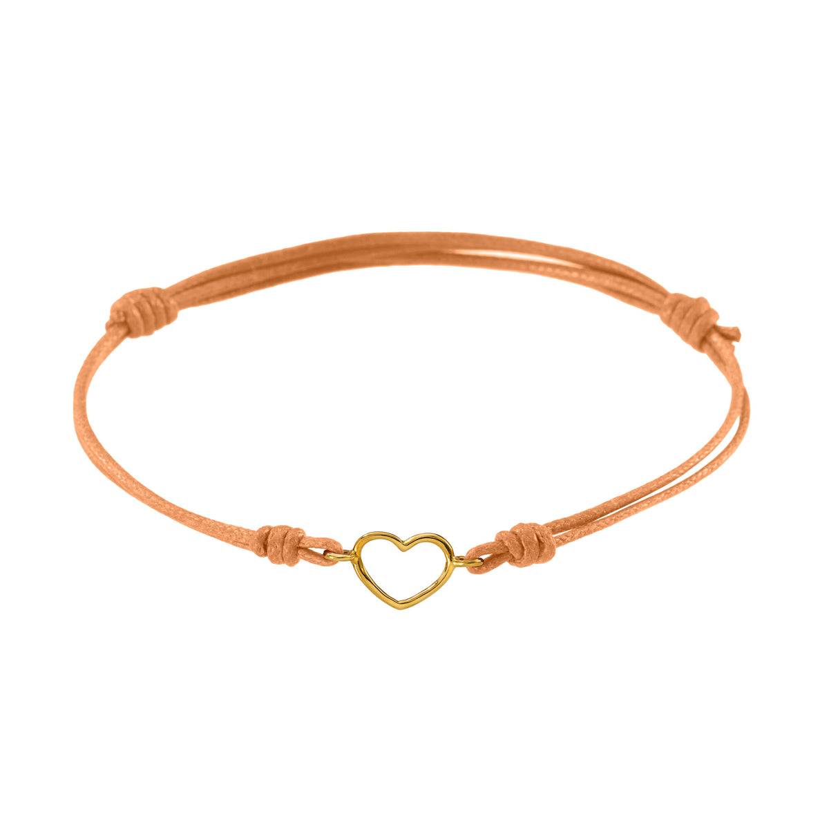 Bracciale cordino con cuore piccolo a filo