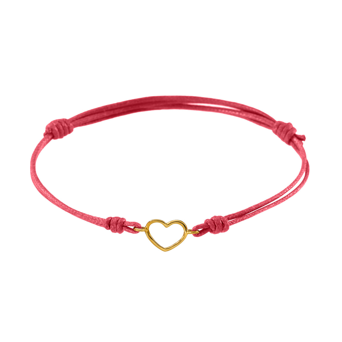 Bracciale cordino con cuore piccolo a filo