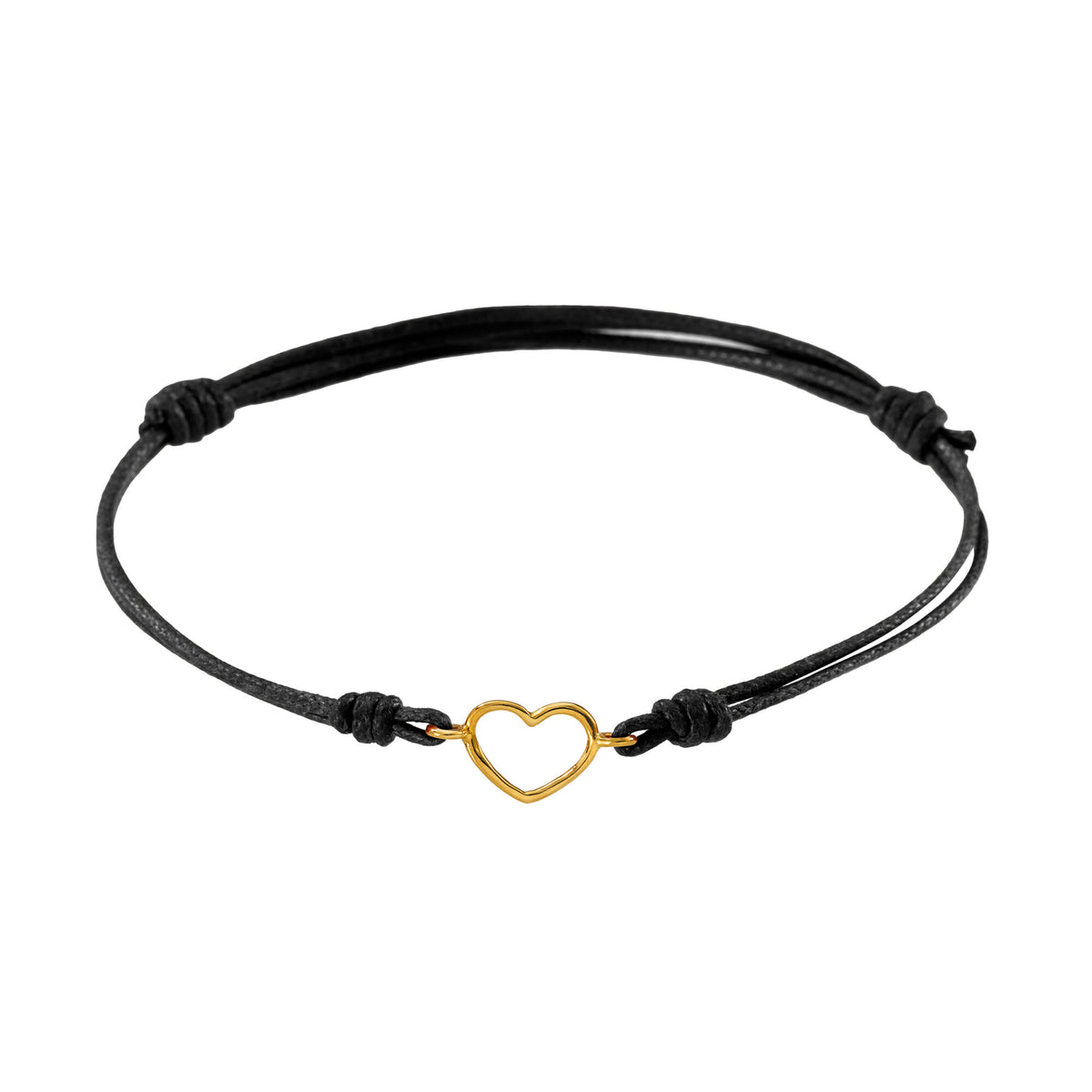 Bracciale cordino con cuore piccolo a filo