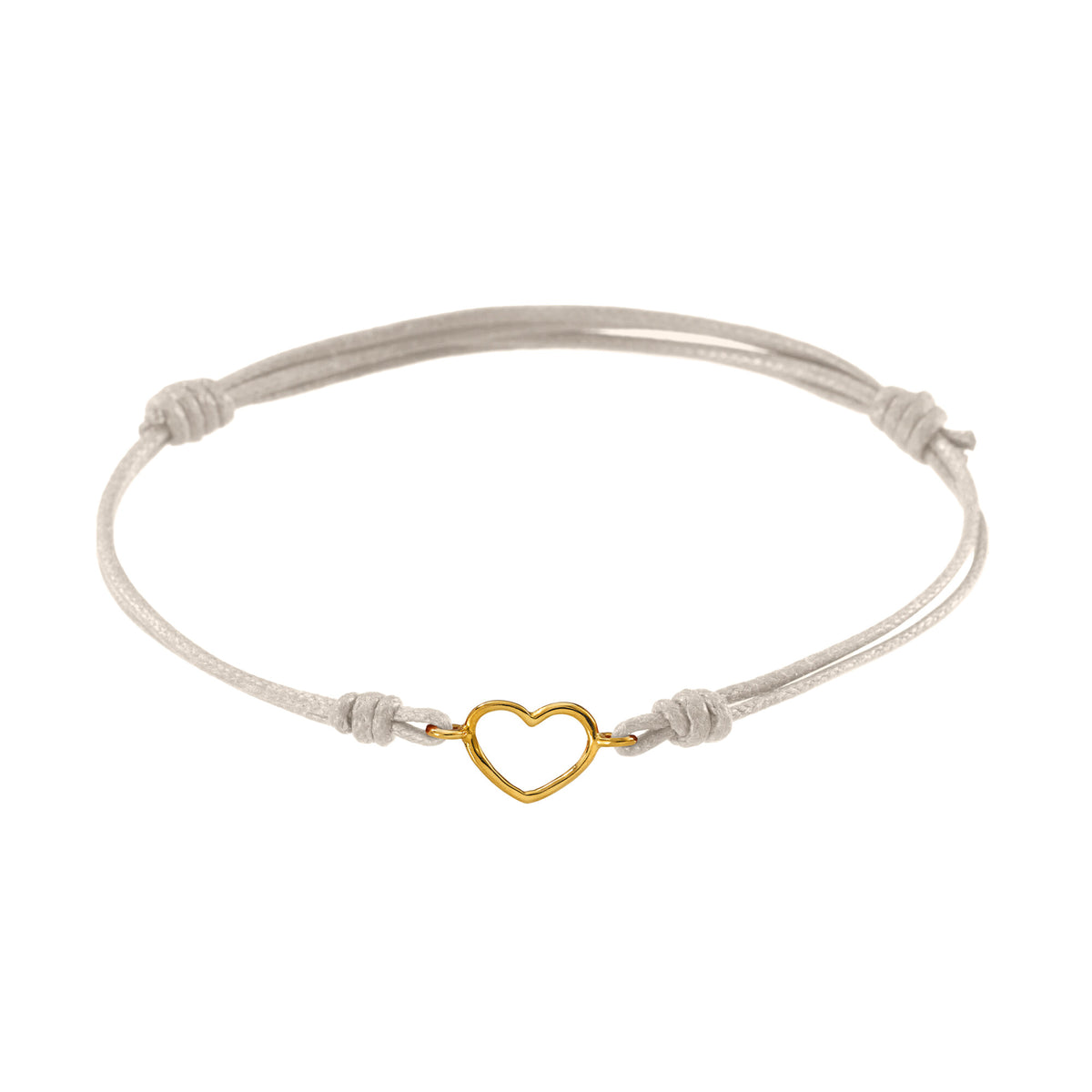 Bracciale cordino con cuore piccolo a filo
