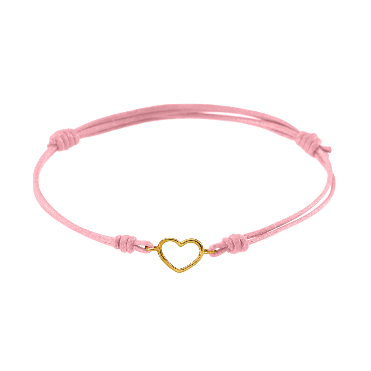 Bracciale cordino con cuore piccolo a filo
