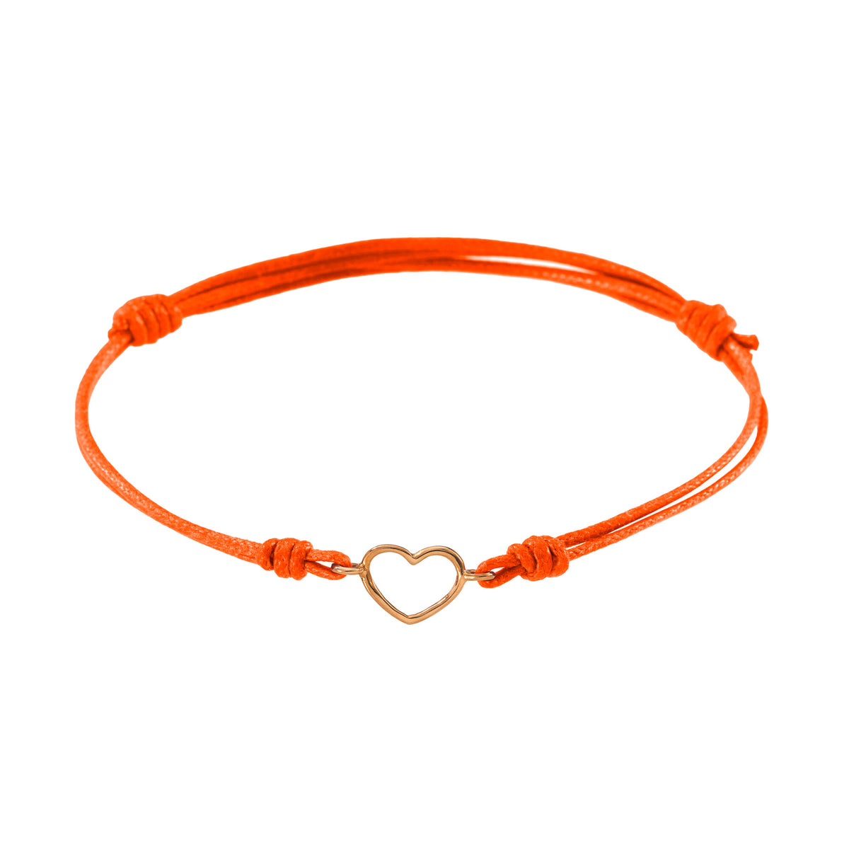 Bracciale cordino con cuore piccolo a filo