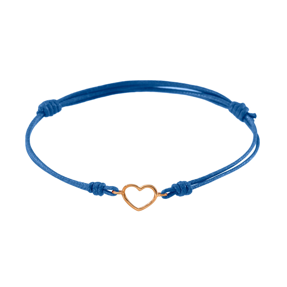 Bracciale cordino con cuore piccolo a filo