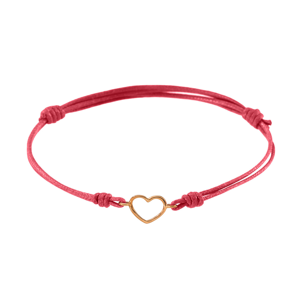 Bracciale cordino con cuore piccolo a filo