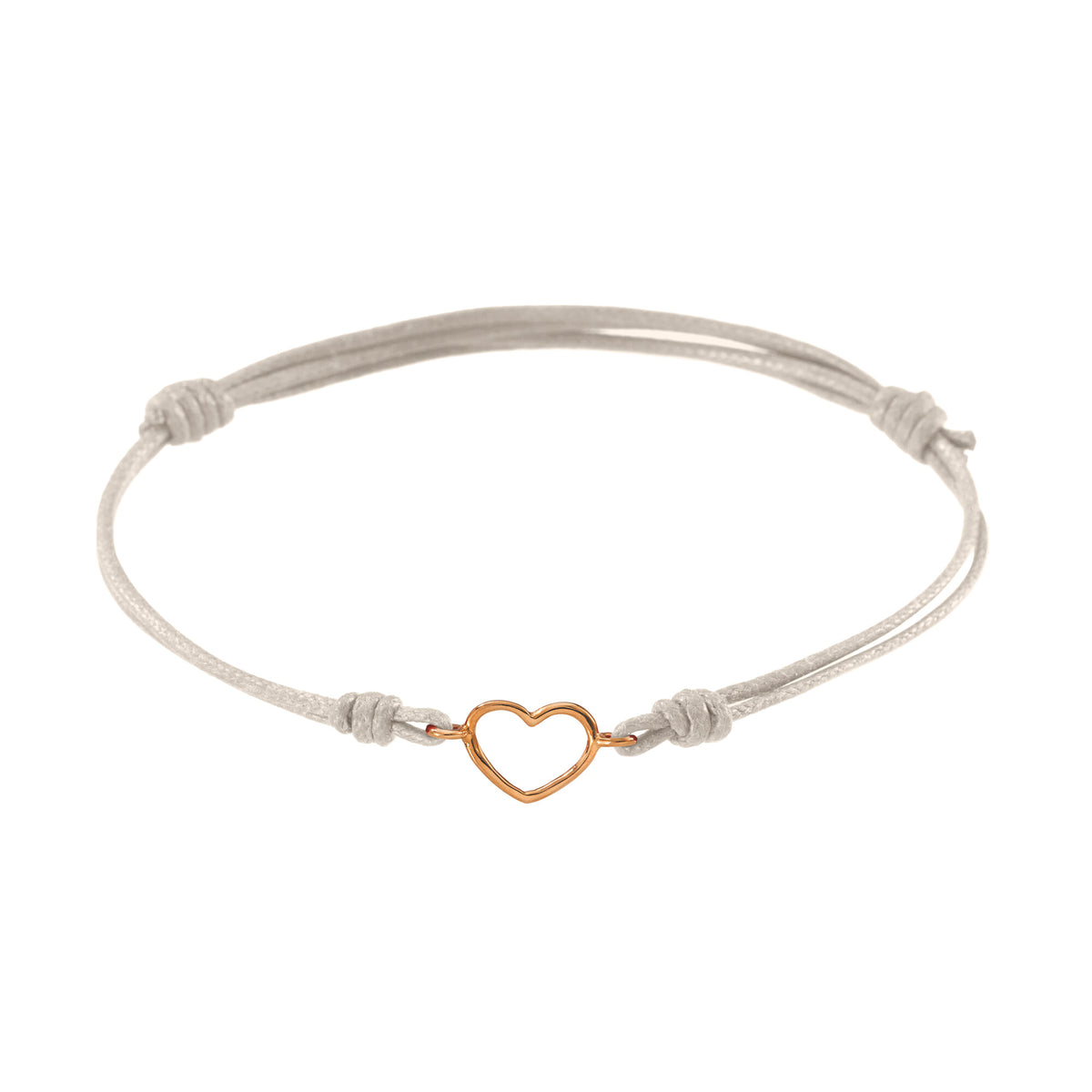 Bracciale cordino con cuore piccolo a filo