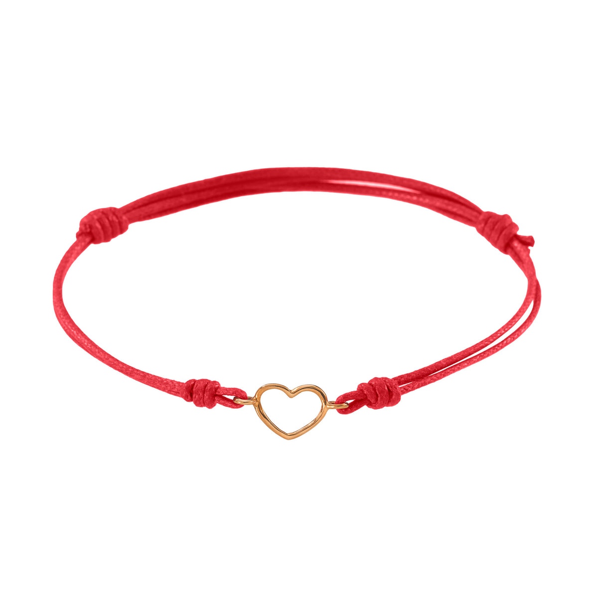 Bracciale cordino con cuore piccolo a filo