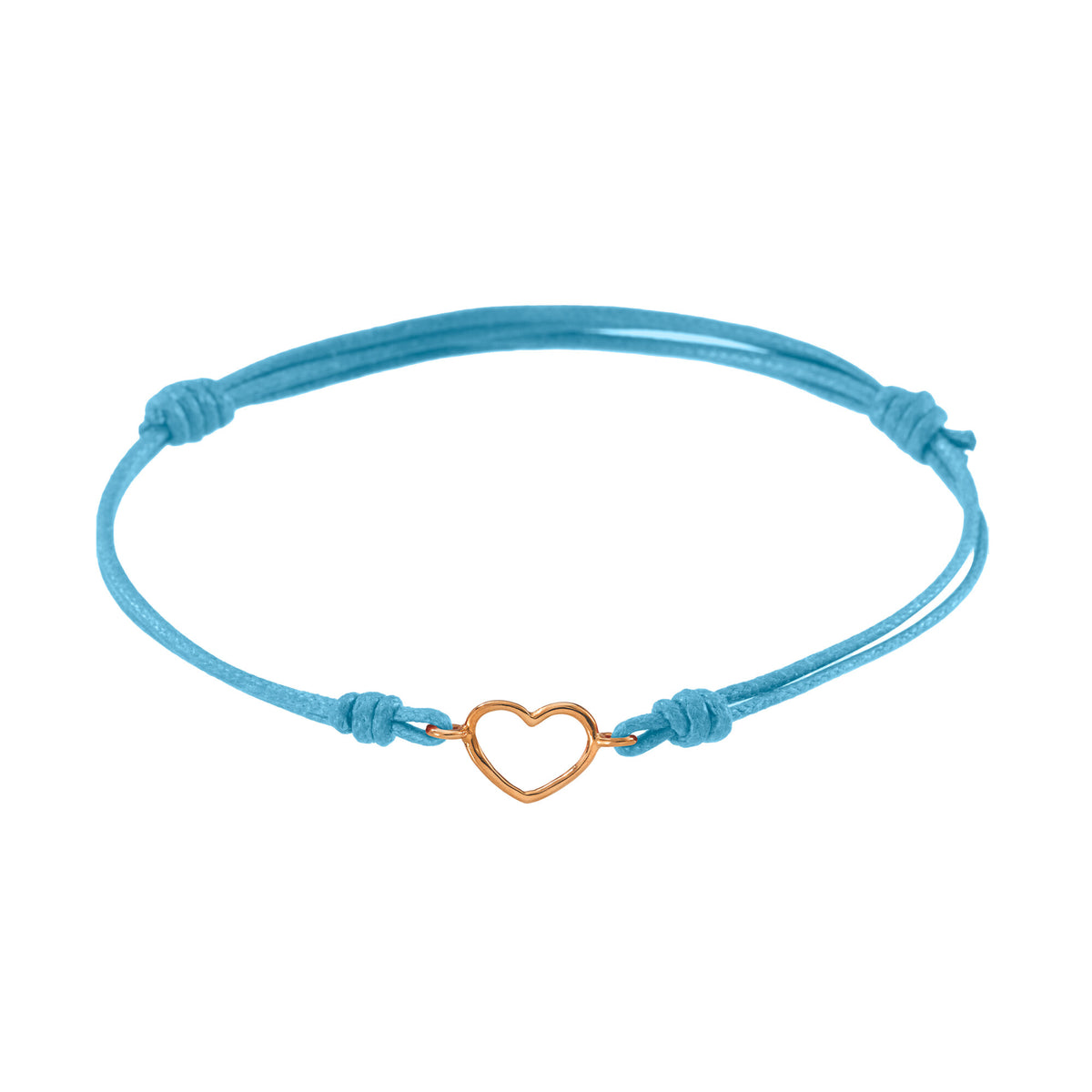 Bracciale cordino con cuore piccolo a filo