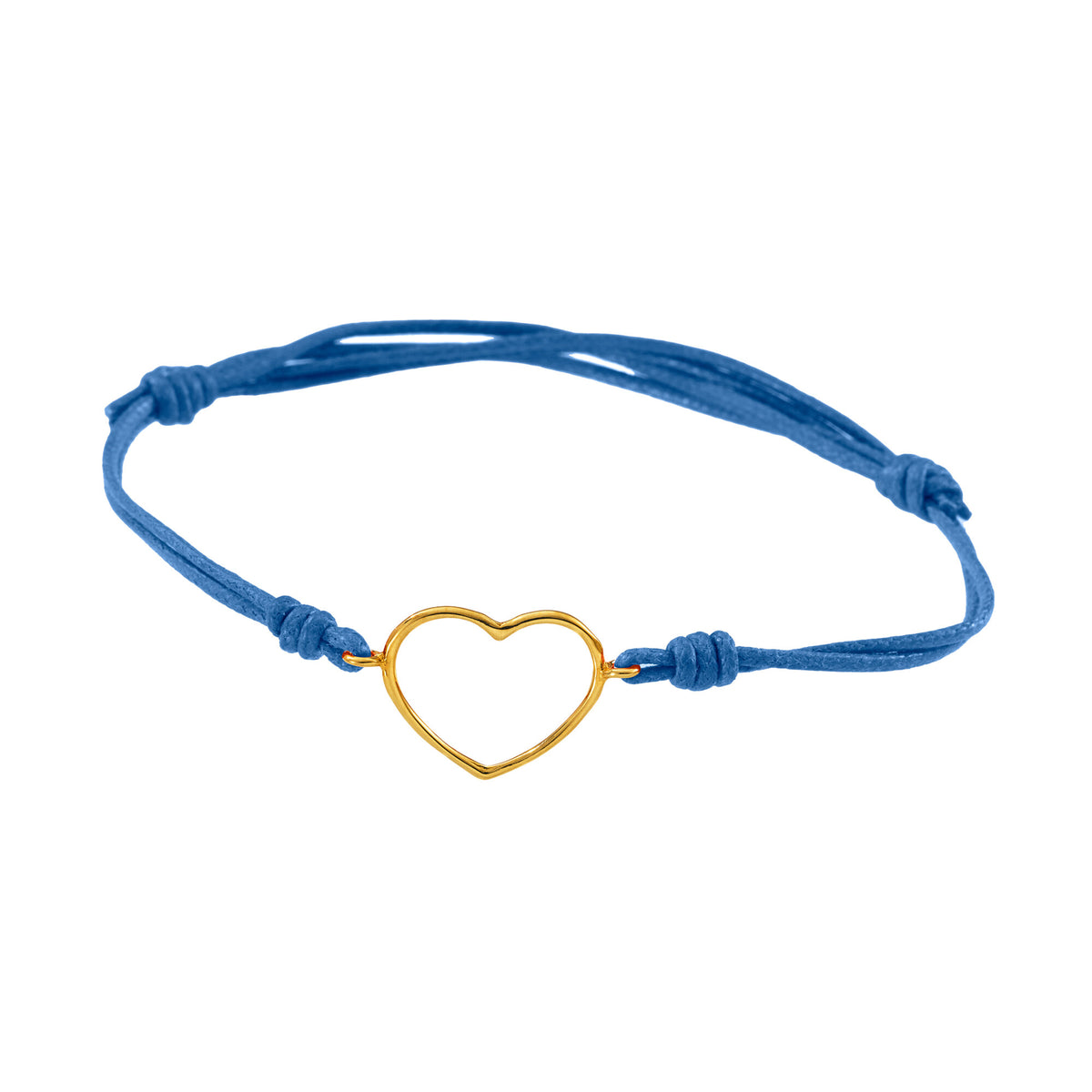Bracciale cordino con cuore medio a filo