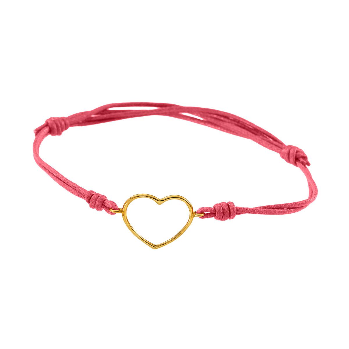 Bracciale cordino con cuore medio a filo