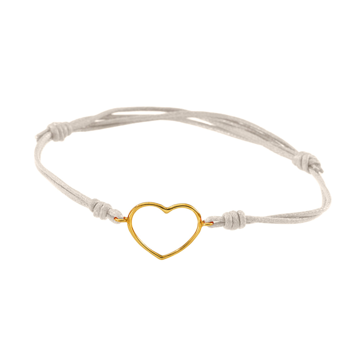 Bracciale cordino con cuore medio a filo