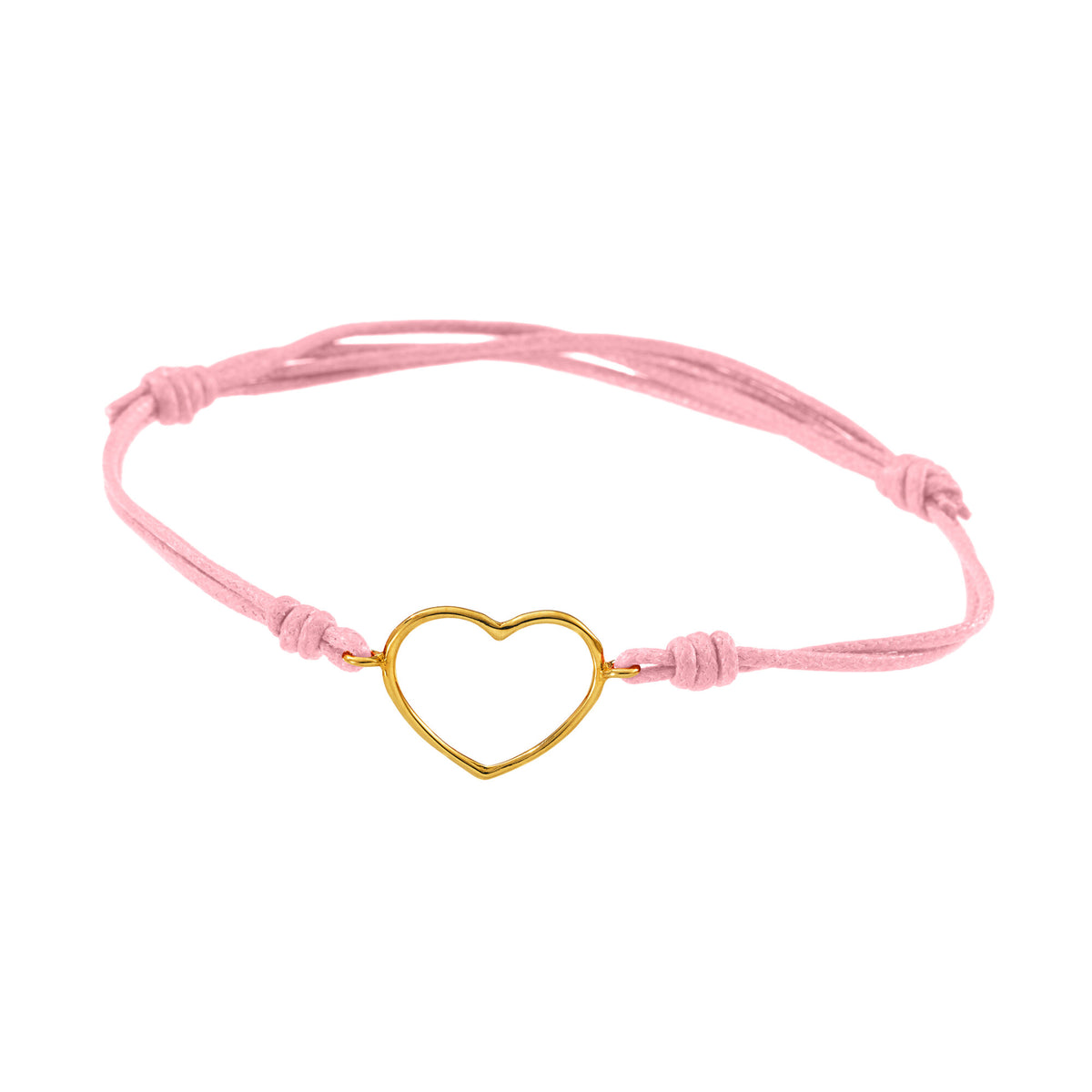 Bracciale cordino con cuore medio a filo