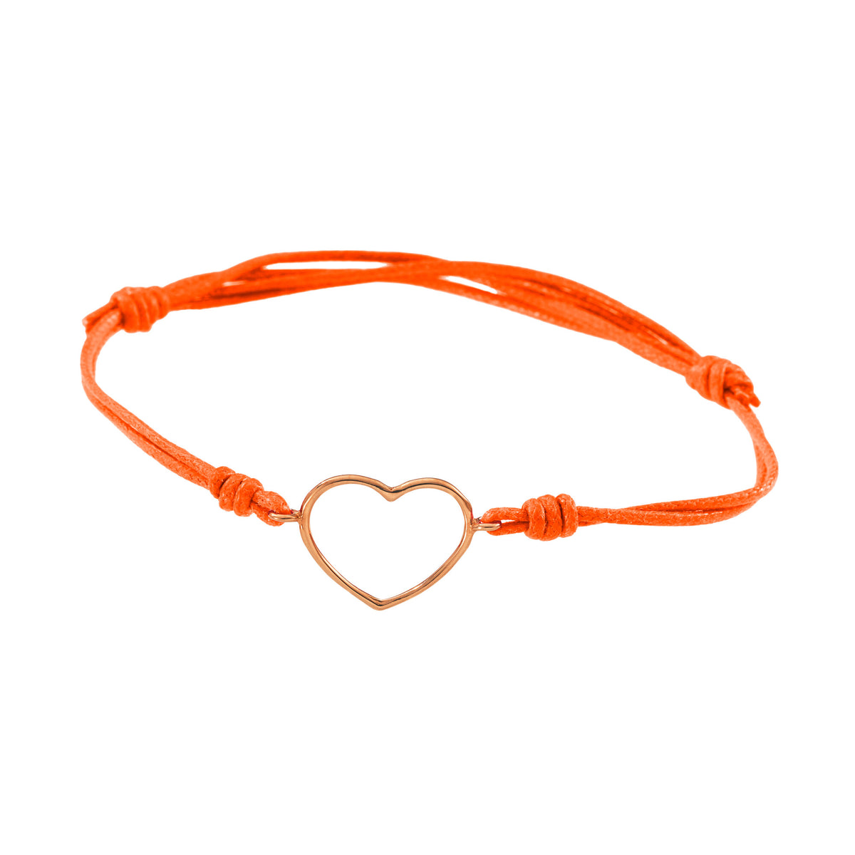 Bracciale cordino con cuore medio a filo