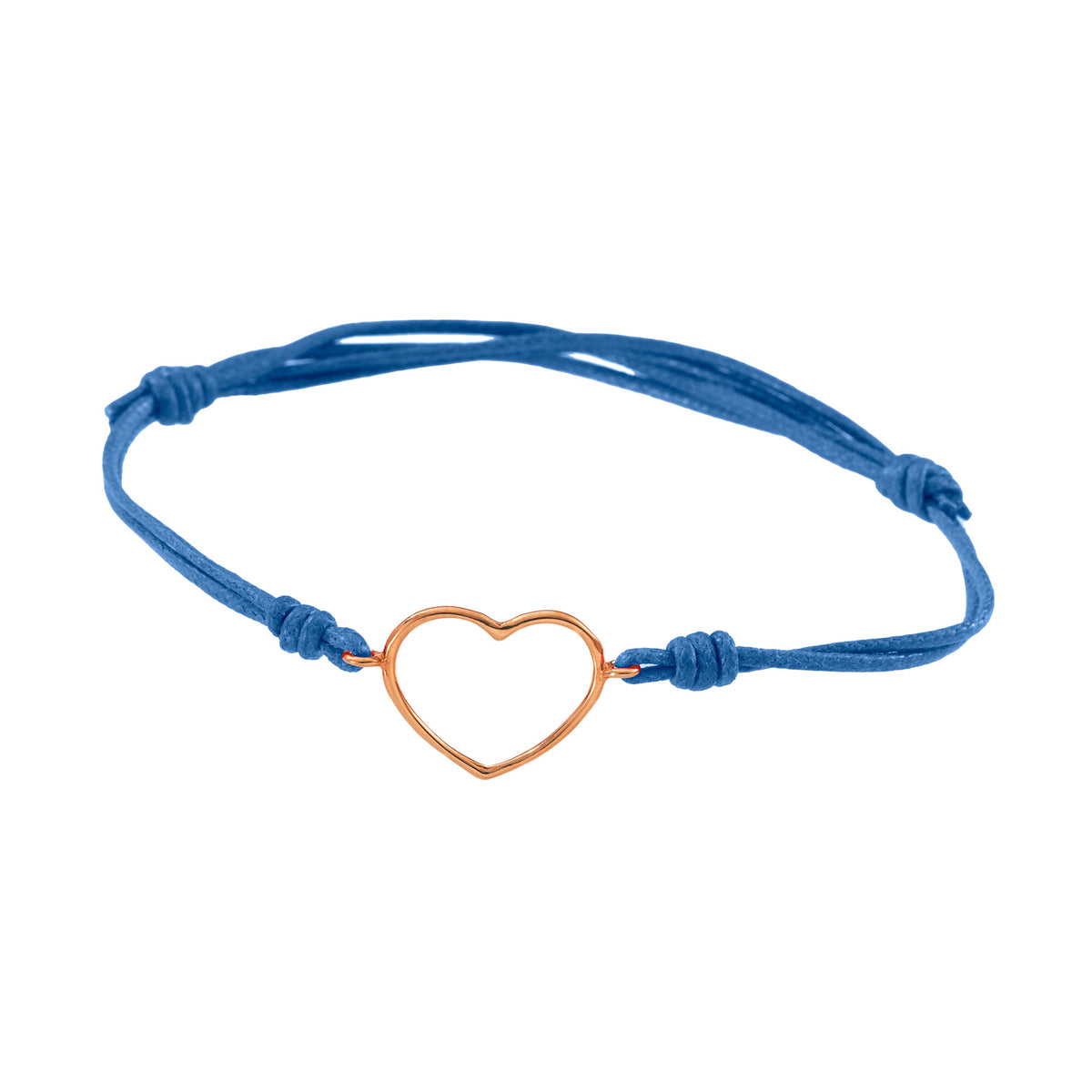 Bracciale cordino con cuore medio a filo