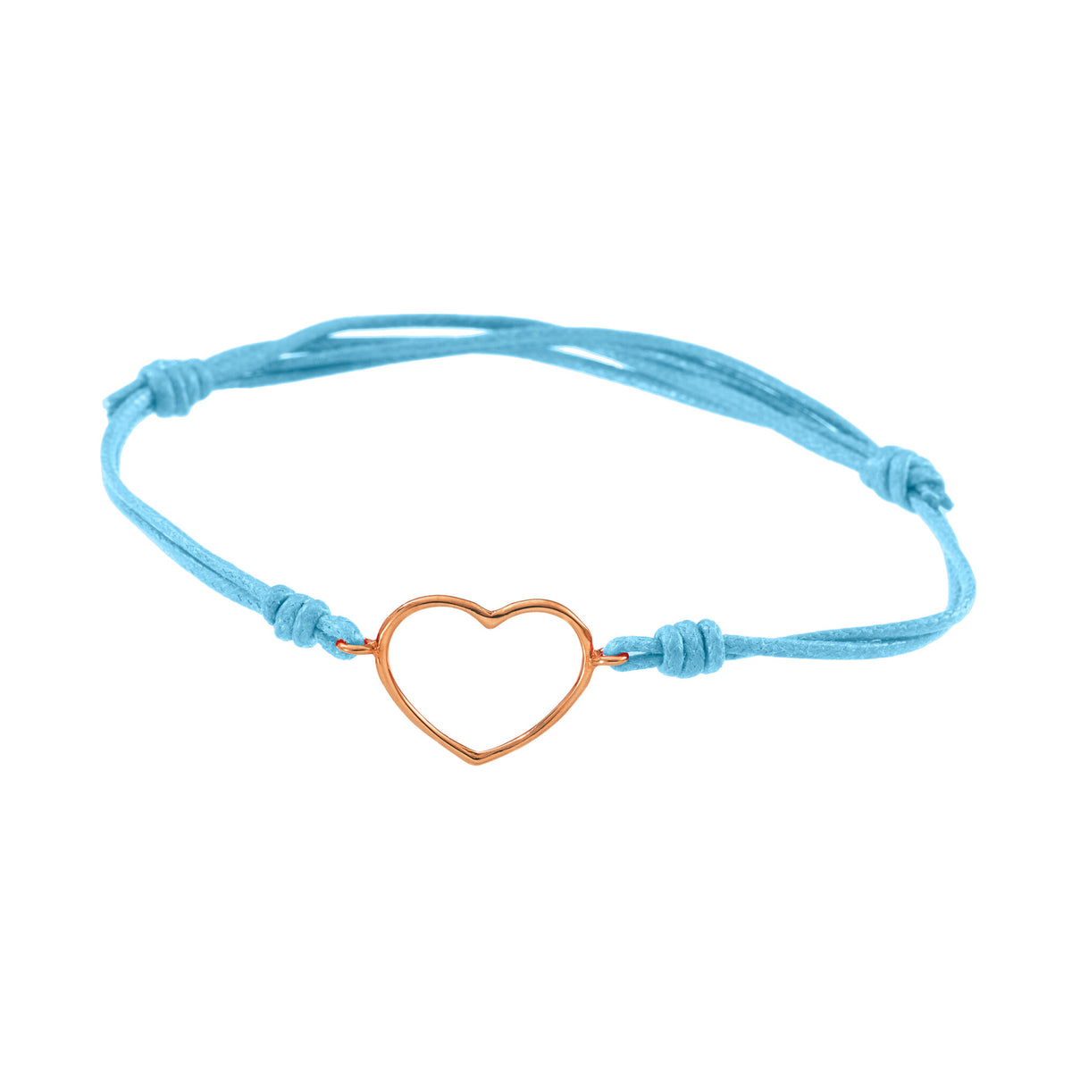 Bracciale cordino con cuore medio a filo
