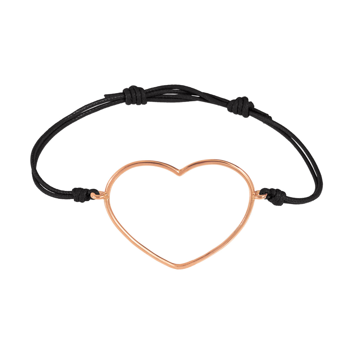 Bracciale cordino con cuore grande