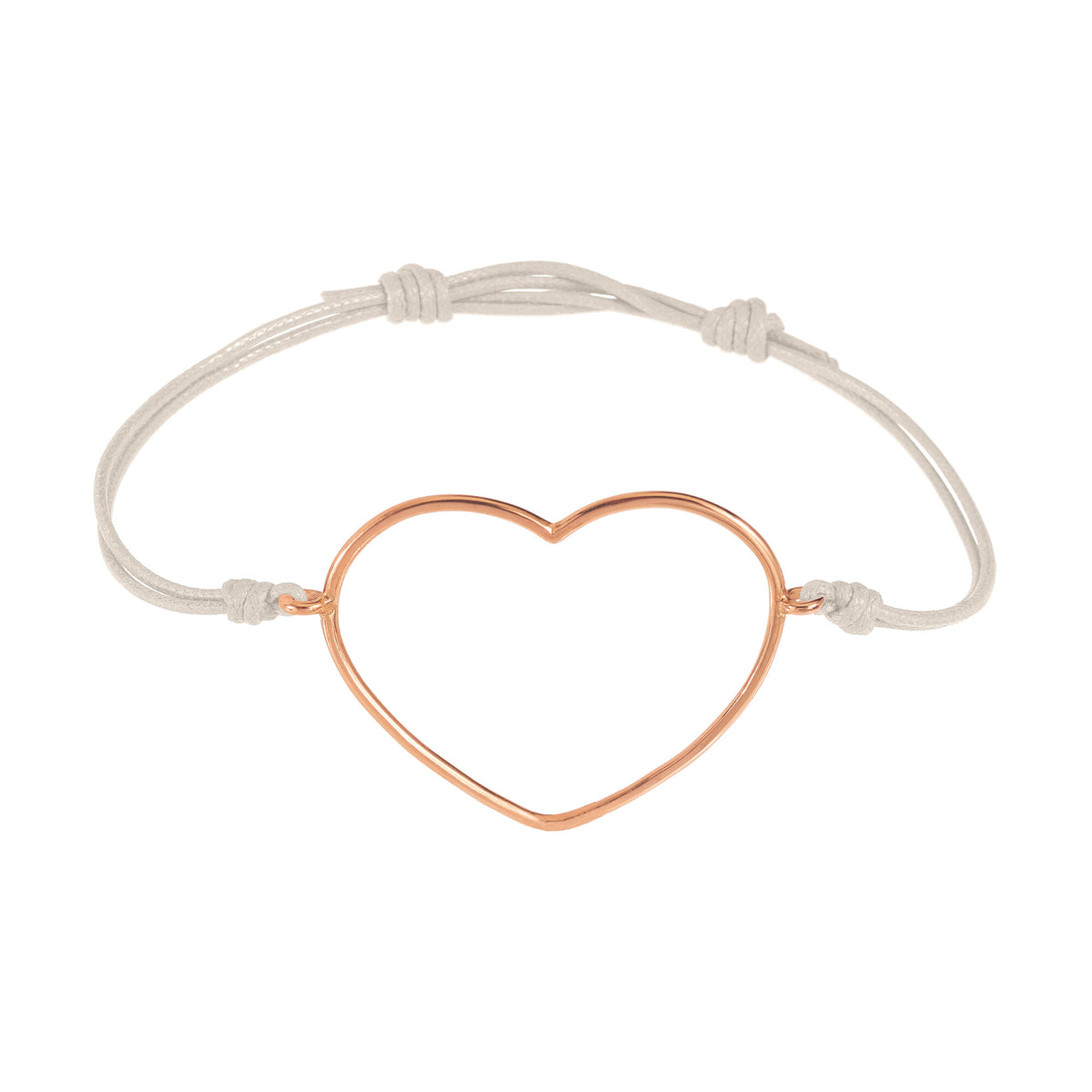 Bracciale cordino con cuore grande