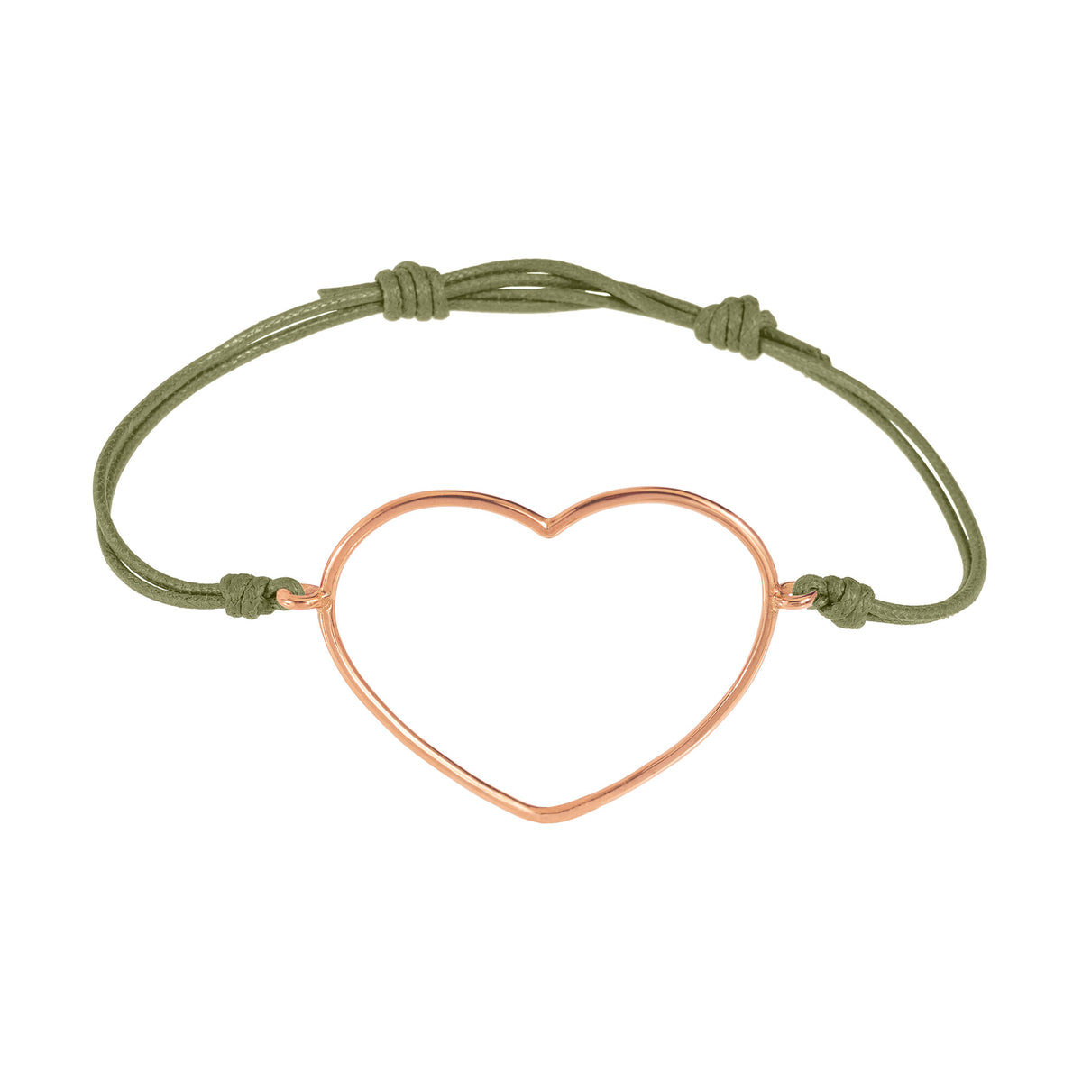 Bracciale cordino con cuore grande