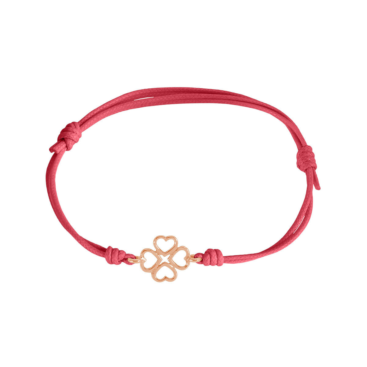 Bracciale cordino con quadrifoglio