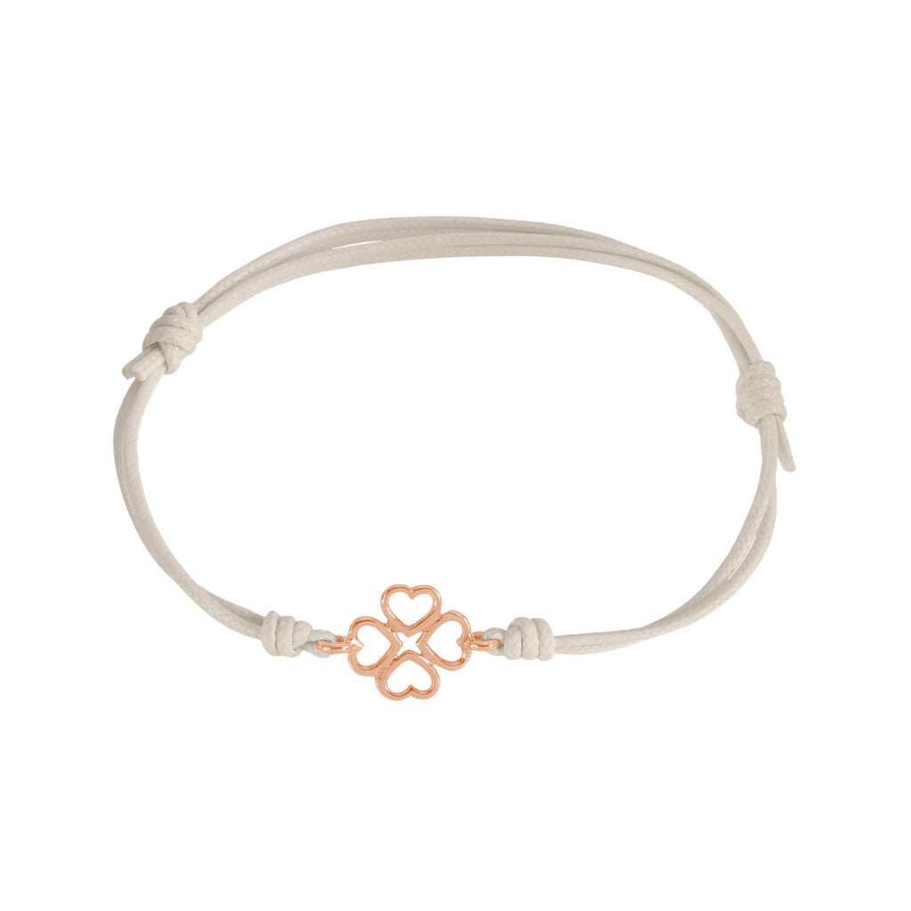 Bracciale cordino con quadrifoglio